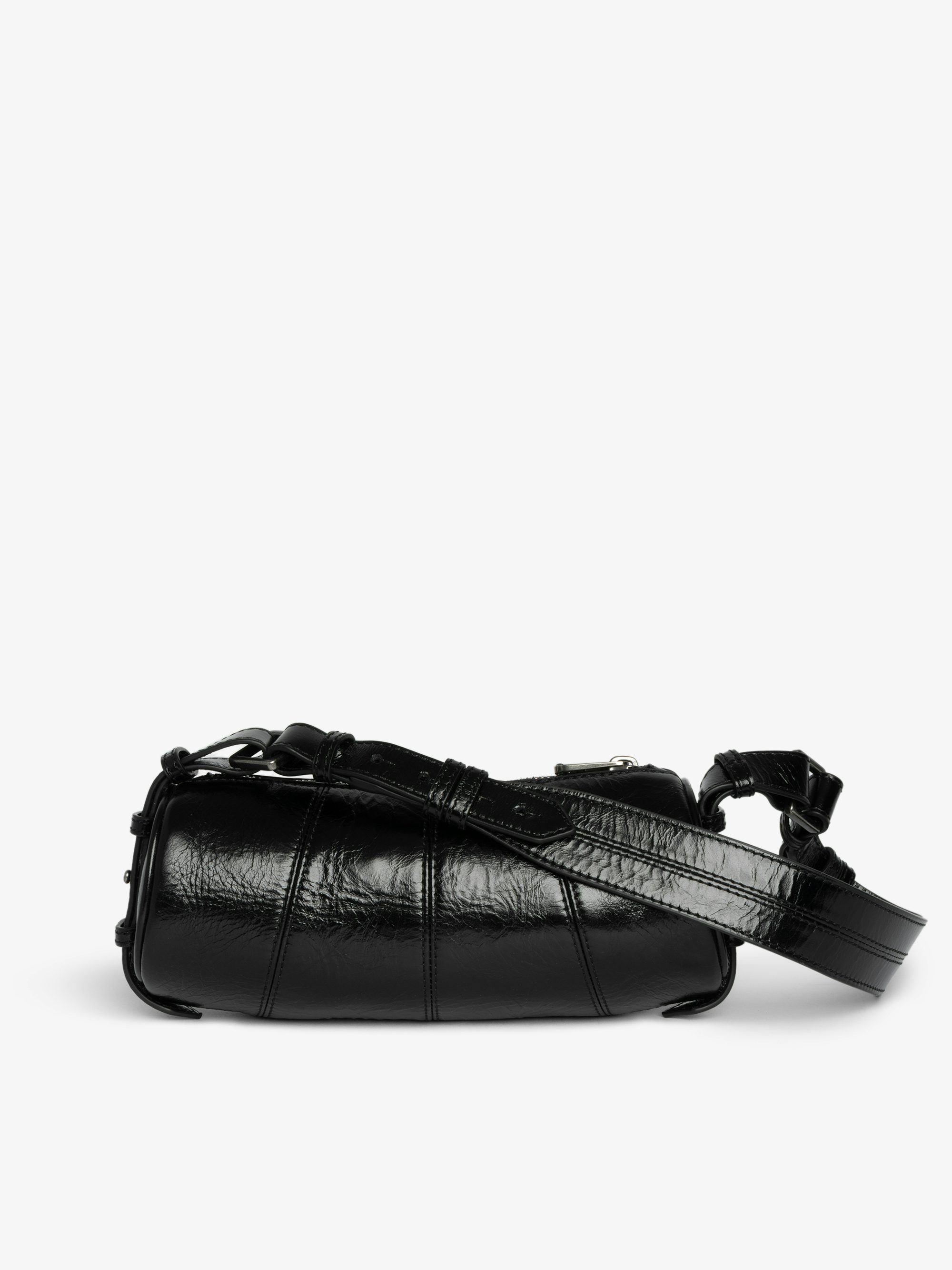 Le Roudoudou Vintage Patent Bag - Patent leather bag with vintage-inspired effect, adjustable shoulder strap and wings signature.